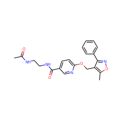 CC(=O)NCCNC(=O)c1ccc(OCc2c(-c3ccccc3)noc2C)nc1 ZINC000143285125