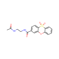 CC(=O)NCCNC(=O)c1ccc2c(c1)Oc1ccccc1S2(=O)=O ZINC000013606067