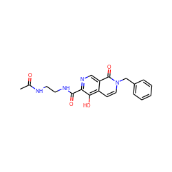 CC(=O)NCCNC(=O)c1ncc2c(=O)n(Cc3ccccc3)ccc2c1O ZINC000169710977