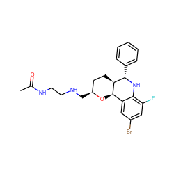 CC(=O)NCCNC[C@H]1CC[C@@H]2[C@H](O1)c1cc(Br)cc(F)c1N[C@H]2c1ccccc1 ZINC000049046496