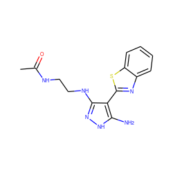 CC(=O)NCCNc1n[nH]c(N)c1-c1nc2ccccc2s1 ZINC000114399002