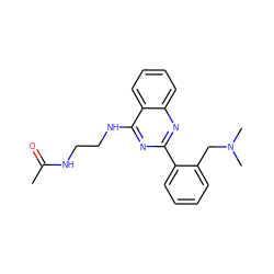 CC(=O)NCCNc1nc(-c2ccccc2CN(C)C)nc2ccccc12 ZINC000004268460