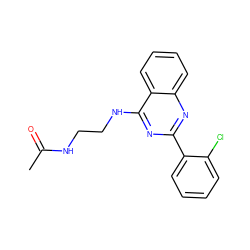 CC(=O)NCCNc1nc(-c2ccccc2Cl)nc2ccccc12 ZINC000004267550