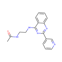 CC(=O)NCCNc1nc(-c2cccnc2)nc2ccccc12 ZINC000003358115