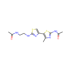 CC(=O)NCCNc1nc(-c2sc(NC(C)=O)nc2C)cs1 ZINC000135899751