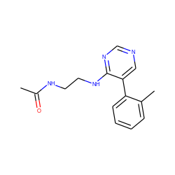 CC(=O)NCCNc1ncncc1-c1ccccc1C ZINC000004264525