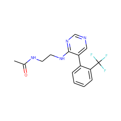 CC(=O)NCCNc1ncncc1-c1ccccc1C(F)(F)F ZINC000004268477