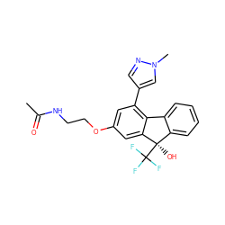 CC(=O)NCCOc1cc(-c2cnn(C)c2)c2c(c1)[C@](O)(C(F)(F)F)c1ccccc1-2 ZINC000144847875