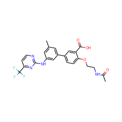 CC(=O)NCCOc1ccc(-c2cc(C)cc(Nc3nccc(C(F)(F)F)n3)c2)cc1C(=O)O ZINC001772580170