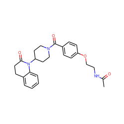 CC(=O)NCCOc1ccc(C(=O)N2CCC(N3C(=O)CCc4ccccc43)CC2)cc1 ZINC000013832058