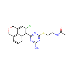 CC(=O)NCCSc1nc(N)nc(-c2c(Cl)cc3c4c(cccc24)COC3)n1 ZINC000103229050