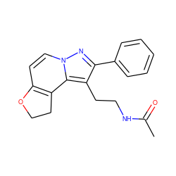 CC(=O)NCCc1c(-c2ccccc2)nn2ccc3c(c12)CCO3 ZINC000072107711