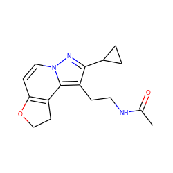 CC(=O)NCCc1c(C2CC2)nn2ccc3c(c12)CCO3 ZINC000072107589