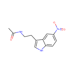 CC(=O)NCCc1c[nH]c2ccc([N+](=O)[O-])cc12 ZINC000000488399