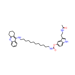 CC(=O)NCCc1c[nH]c2ccc(OC(=O)NCCCCCCCCCCCCNc3c4c(nc5ccccc35)CCCC4)cc12 ZINC000221458124