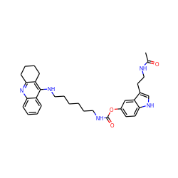 CC(=O)NCCc1c[nH]c2ccc(OC(=O)NCCCCCCNc3c4c(nc5ccccc35)CCCC4)cc12 ZINC000221457755