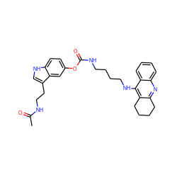 CC(=O)NCCc1c[nH]c2ccc(OC(=O)NCCCCNc3c4c(nc5ccccc35)CCCC4)cc12 ZINC000221457968