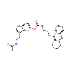 CC(=O)NCCc1c[nH]c2ccc(OC(=O)NCCNc3c4c(nc5ccccc35)CCCC4)cc12 ZINC000221457707