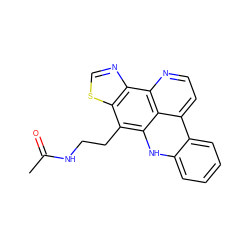 CC(=O)NCCc1c2[nH]c3ccccc3c3ccnc(c4ncsc14)c23 ZINC000013432826