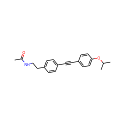 CC(=O)NCCc1ccc(C#Cc2ccc(OC(C)C)cc2)cc1 ZINC000113409653