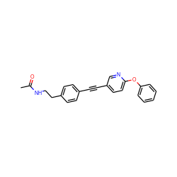 CC(=O)NCCc1ccc(C#Cc2ccc(Oc3ccccc3)nc2)cc1 ZINC000113409697