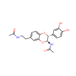 CC(=O)NCCc1ccc2c(c1)O[C@H](NC(C)=O)[C@@H](c1ccc(O)c(O)c1)O2 ZINC000013351368