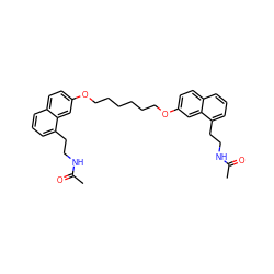 CC(=O)NCCc1cccc2ccc(OCCCCCCOc3ccc4cccc(CCNC(C)=O)c4c3)cc12 ZINC000036188145