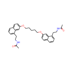 CC(=O)NCCc1cccc2ccc(OCCCCCOc3ccc4cccc(CCNC(C)=O)c4c3)cc12 ZINC000013493861