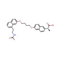 CC(=O)NCCc1cccc2ccc(OCCCCOc3ccc4cc([C@H](C)C(=O)O)ccc4c3)cc12 ZINC000049087522