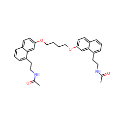 CC(=O)NCCc1cccc2ccc(OCCCCOc3ccc4cccc(CCNC(C)=O)c4c3)cc12 ZINC000003993720