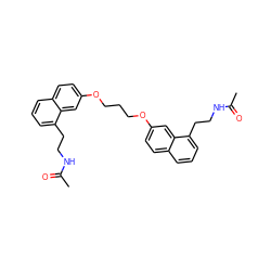 CC(=O)NCCc1cccc2ccc(OCCCOc3ccc4cccc(CCNC(C)=O)c4c3)cc12 ZINC000013493860