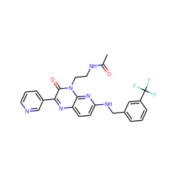 CC(=O)NCCn1c(=O)c(-c2cccnc2)nc2ccc(NCc3cccc(C(F)(F)F)c3)nc21 ZINC000040953339