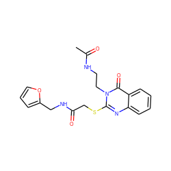 CC(=O)NCCn1c(SCC(=O)NCc2ccco2)nc2ccccc2c1=O ZINC000002971777