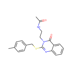 CC(=O)NCCn1c(SCc2ccc(C)cc2)nc2ccccc2c1=O ZINC000002971313