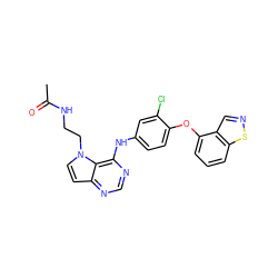 CC(=O)NCCn1ccc2ncnc(Nc3ccc(Oc4cccc5sncc45)c(Cl)c3)c21 ZINC000043208435