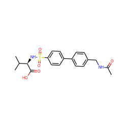 CC(=O)NCc1ccc(-c2ccc(S(=O)(=O)N[C@@H](C(=O)O)C(C)C)cc2)cc1 ZINC000073139625