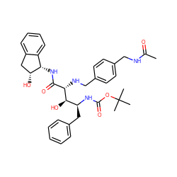 CC(=O)NCc1ccc(CN[C@@H](C(=O)N[C@H]2c3ccccc3C[C@H]2O)[C@H](O)[C@H](Cc2ccccc2)NC(=O)OC(C)(C)C)cc1 ZINC000014943365