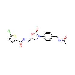 CC(=O)NCc1ccc(N2C[C@@H](CNC(=O)c3ccc(Cl)s3)OC2=O)cc1 ZINC000113063960