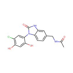 CC(=O)NCc1ccc2c(c1)[nH]c(=O)n2-c1cc(Cl)c(O)cc1O ZINC000072107465