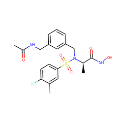 CC(=O)NCc1cccc(CN([C@H](C)C(=O)NO)S(=O)(=O)c2ccc(F)c(C)c2)c1 ZINC000473148684