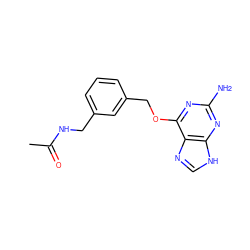 CC(=O)NCc1cccc(COc2nc(N)nc3[nH]cnc23)c1 ZINC000095556149