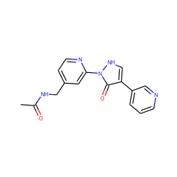 CC(=O)NCc1ccnc(-n2[nH]cc(-c3cccnc3)c2=O)c1 ZINC000166894753