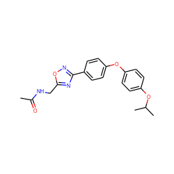 CC(=O)NCc1nc(-c2ccc(Oc3ccc(OC(C)C)cc3)cc2)no1 ZINC001772613922