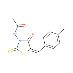 CC(=O)NN1C(=O)/C(=C\c2ccc(C)cc2)SC1=S ZINC000001200256