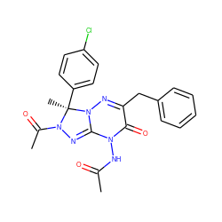 CC(=O)NN1C(=O)C(Cc2ccccc2)=NN2C1=NN(C(C)=O)[C@@]2(C)c1ccc(Cl)cc1 ZINC000084604908