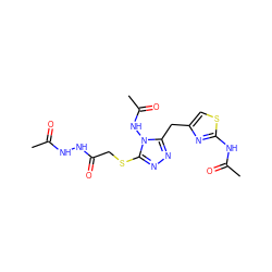 CC(=O)NNC(=O)CSc1nnc(Cc2csc(NC(C)=O)n2)n1NC(C)=O ZINC000028816970