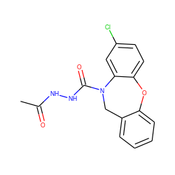 CC(=O)NNC(=O)N1Cc2ccccc2Oc2ccc(Cl)cc21 ZINC000002392218