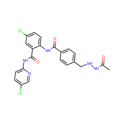 CC(=O)NNCc1ccc(C(=O)Nc2ccc(Cl)cc2C(=O)Nc2ccc(Cl)cn2)cc1 ZINC000028101630