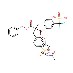 CC(=O)NS(=O)(=O)c1ccc(CC(Cc2ccc(C(F)(F)P(=O)(O)O)cc2)(C(=O)OCc2ccccc2)C(=O)OCc2ccccc2)cc1 ZINC000025990048