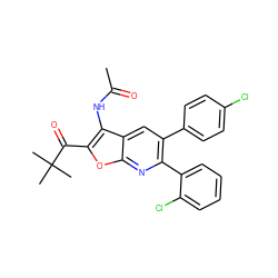 CC(=O)Nc1c(C(=O)C(C)(C)C)oc2nc(-c3ccccc3Cl)c(-c3ccc(Cl)cc3)cc12 ZINC000038660702